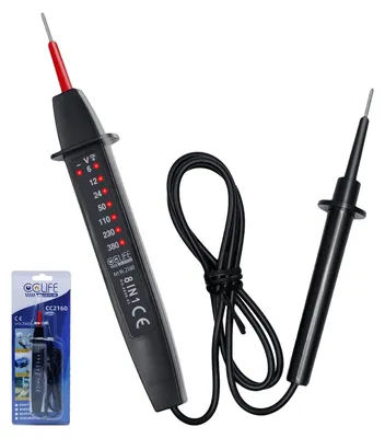 Image de Testeur de tension bipolaire - Testeur de phase - 6 à 380 V AC/DC - Affichage LED