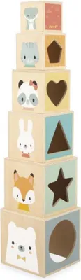 Image de Janod Pure - Tour de blocs en bois - 6dlg.