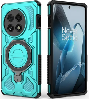 Produktbild von Robuste Handyhülle für OnePlus 13 mit Ringhalter Ständer Stoßfest, Magnetisch, Dual-Layer Schutz Türkis