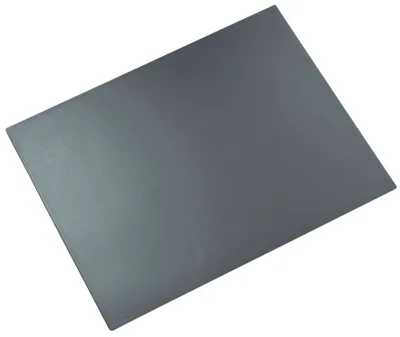 A gray desk mat is shown from a slightly elevated angle against a white background.