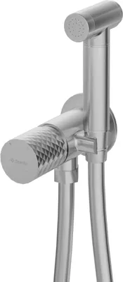 Produktbild von Einbau-Bidetarmatur mit Stahlfinish und Duschkopf