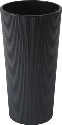 Produktbild von Dehner Blumentopf Lilia, Pflanztopf Indoor, Pflanzkübel recycelt, ca. Ø 20 cm, Höhe 36 cm, Kunststoff, anthrazit