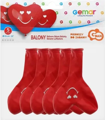 Image de Ballons de baudruche à cœurs souriants Premium 5pcs