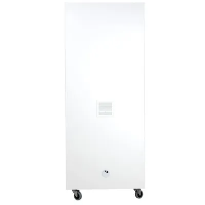 Produktbild von Grauer PC-Schrank 68x60x170 cm (BxTxH) auf Rollen, Tastaturfach, Zylinderschloss, Lüftungsschlitze