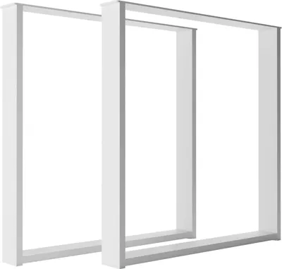 Obrázek produktu pro Sada 2 kovových stolových nohou 80x20x2 cm průmyslový design stolové běhouny bílé barvy Profil 80 mm X 20 mm