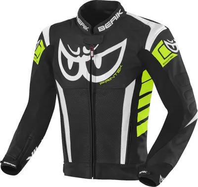 Produktbild von Berik Zakura Motorrad Lederjacke, schwarz/weiß/gelb, 54