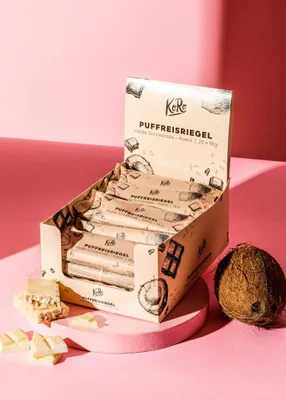 Produktbild von KoRo I Puffreisriegel in weißer Schokolade mit Kokos 20 x 18 g
