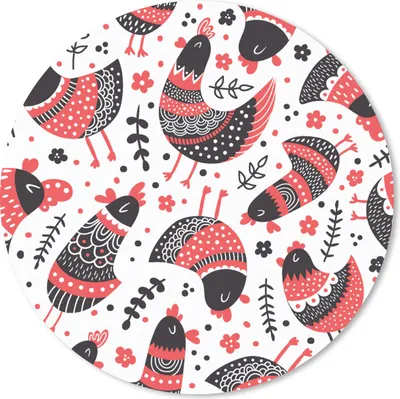 Produktbild von MuchoWow® Mauspad Mousepad Vogel - Huhn - Muster 50x50 cm - Mousepads - Maus Mat - Pad - Mausunterlage - Vinyl