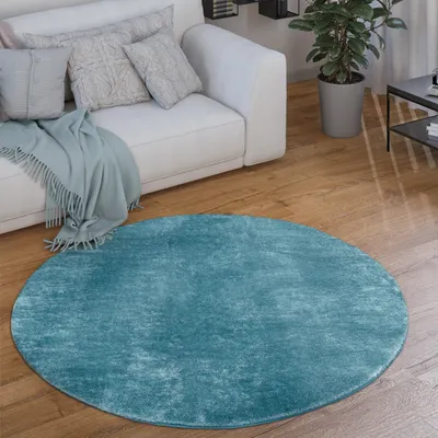 Immagine prodotto di Tappeto Rotondo Soggiorno Pile Corto Moderno Soffice Lavabile Unicolore Antiscivolo Dimensioni 120 cm Rotondo