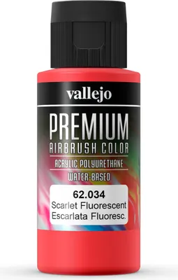 Premium Color Fluorescent Vallejo 62034 Scarlet Fluo 60ml Airbrush Farbe