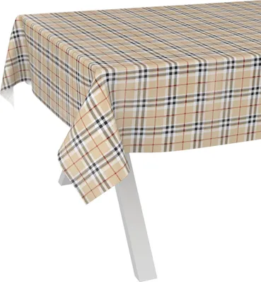 Produktbild von Tischdecke Karo Schottland Braun 180x120cm Schnittkante Wachstuch abwaschbar