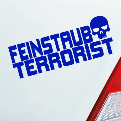 Produktbild von Auto Aufkleber Feinstaub Terrorist Tuning 15x6 cm Dunkelblau Sticker Heckscheibenaufkleber