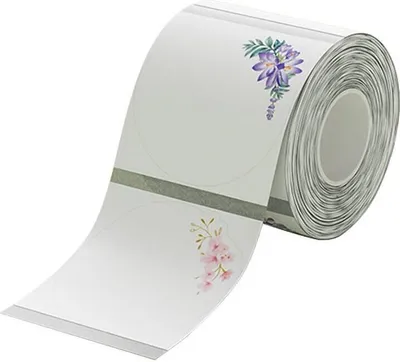 Produktbild von Niimbot Thermoetiketten, 41x41 mm, 1 x Rolle mit 170 Stck, Rund, Blumenmotiv