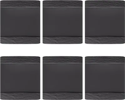 Produktbild von Villeroy & Boch Manufacture Rock 6er Set Speiseteller quadratisch schwarz 28cm