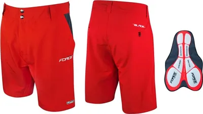 Obrázok produktu pre Force Blade MTB šortky pánske voľné s vložkou červené veľkosť S 900322-S
