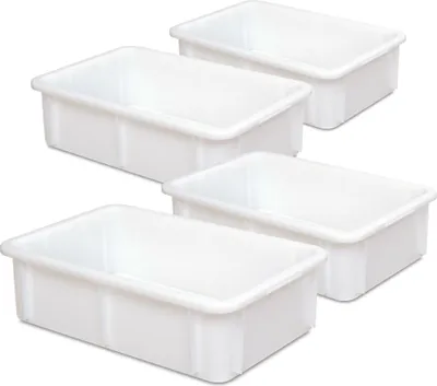 Produktbild von 4 Schwerlastbehälter, LxBxH 600 x 400 x 165 mm, weiß, 30 Liter, lebensmittelecht