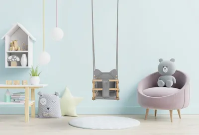 Image de Ours en peluche balançoire en velours 03718
