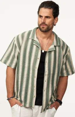 Produktbild von SOULSTAR Herren Kurzarmhemd im Vintage Summer-Look Herren Kurzarm Strick Polo-Hemd T-Shirt