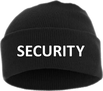 Produktbild von Security Umschlagmütze - Bestickt - Mütze mit breitem Umschlag Einheitsgröße Schwarz