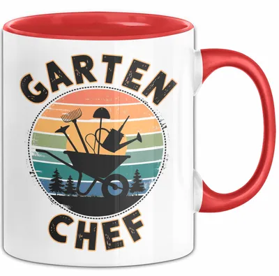 Produktbild von Garten Pflanzen Gärtner Tasse Geschenk Lustige Geschenkidee Spruch Garten Chef (Rot)