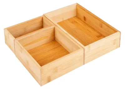 Zdjęcie produktu dla Bambusowe pudełka do przechowywania, zestaw 3