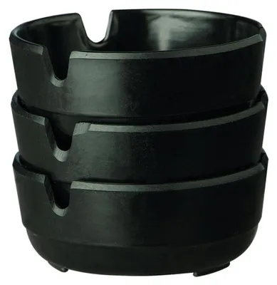 Image de Cendrier mélamine ensemble de 3 Ø 8 x 3 cm Noir
