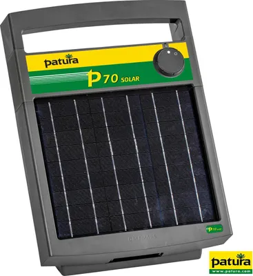 Produktbild von Patura Weidezaungerät Solar P70 für Rinder und Pferde, 0,65 J Ladeenergie, inkl. Zaun-/Erdkabelset