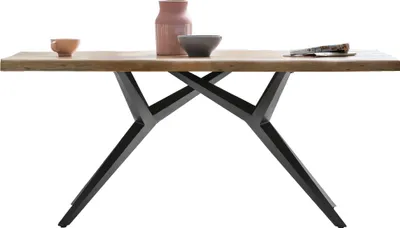 Produktbild von SIT Möbel Esstisch | Platte 56 mm | Mango-Holz mit Baumkante natur | 160 x 90 cm | Gestell Metall antikschwarz | B 160 x T 90 x H 75 cm | 15280-11 | Serie TABLES & CO
