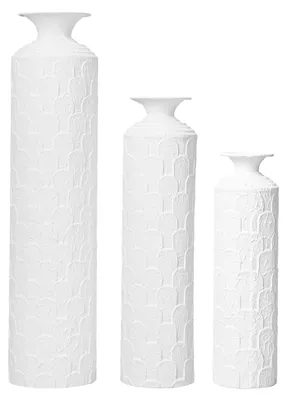 Produktbild von STILVORA Bodenvase 3er Set mit handgefertigter Textur, Stehvase in 50/65/85 cm Höhe, Dekovase modern für Wohnzimmer, Flur und Eingangsbereich