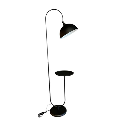 Produktbild von Moderne Metall-Stehlampe mit E27-Fassung, Verstellbarem Lampenschirm und Schwarzem U-Förmigem Sockel