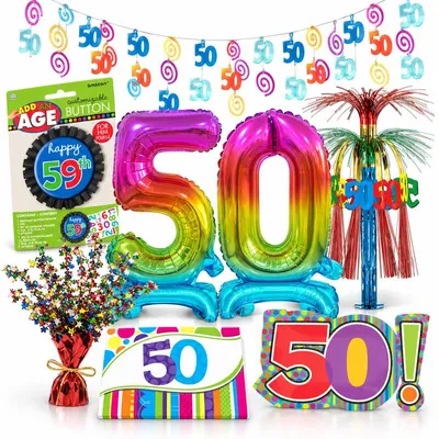 Produktbild von Partyset 50. Geburtstag bunt Deko Geburtstagsdeko Deko Jubiläum