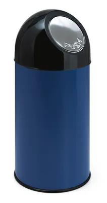 Immagine prodotto di V-Part - Abfallbehälter mit Druckdeckel 40 Liter - Steel Plastic  - Blau, Schwarz
