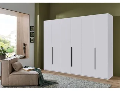 Produktbild von WIMEX LONDON Garderobenschrank 6 Drehtüren, 3 Schubladen, 270 x 58 x 208 cm, weiß