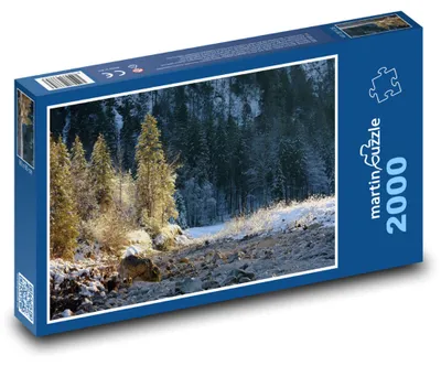 Zdjęcie produktu dla Puzzle 2000 Zimowy krajobraz rzeczki leśnej - martinpuzzle