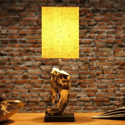 Produktbild von cagü: Unikat Tischlampe JAMBI Beige aus Treibholz handgefertigt 45cm Höhe