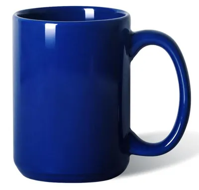 Produktbild von Kaffeetasse Keramik Groß 450 ml Blau mit Griff Spülmaschinenfest Mikrowellenfest