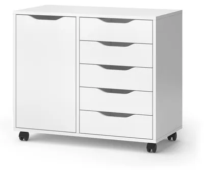 Immagine prodotto di Credenza Vicco Otwin Bianco 40.6 x 61.5 cm con 5 cassetti e 1 anta, Model 47680