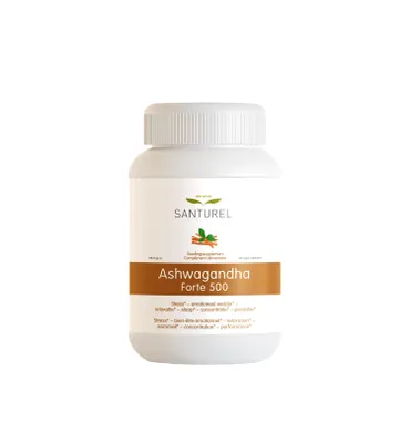 Produktbild von Santurel Ashwagandha Forte 500 – Withanolides 25 mg– Stress, Entspannung, Schlaf & Energie