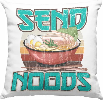 Produktbild von Trendation - Anime Deko-Kissen mit Füllung 40x40 Geschenk Spruch Deko-Kissen mit Füllung 40x40 Geschenke Deko Anme Fan Send Noods (Rosa)
