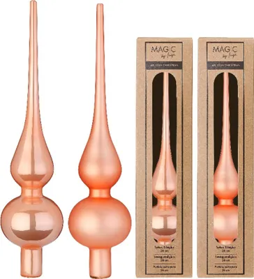 Produktbild von Christbaumspitze Glas 26cm 1 Stück matt / glänz. sort. - Sweet Melon