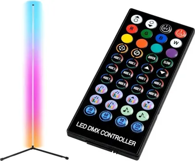 Obrázek produktu pro Verk 12330 Rohová LED stojací lampa RGB, dálké ovládání, 150 cm, černá