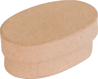Produktbild von Décopatch 10x Braunes Pappmaché, kleine ovale Schachtel - Kartonbraun BT071C