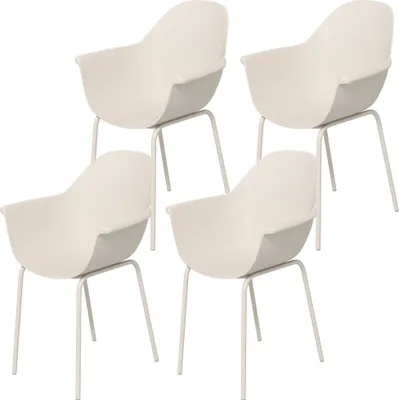 Produktbild von 4er-Set Gartenstühle Outdoorstühle Gartenstuhl, Moderns Design, 59 cm x 55 cm x 84 cm, Grau