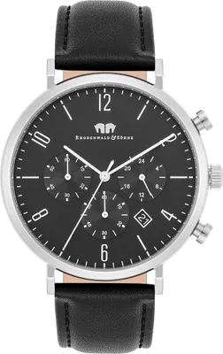 Produktbild von Rhodenwald   Söhne Armband-Uhr Arakon Silber Echtleder Schwarz 10010360