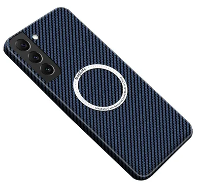 Produktbild von Für Samsung Galaxy S25 5G MagSafe Design Ultra Dünn Carbon Textur Hülle Blau