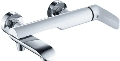 Produktbild von BADLAND Badewannenarmatur Wasserhahn ALEA Wannenarmatur für Badezimmer in Weiß-Silber