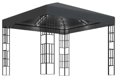 Produktbild von vidaXL Pavillon mit LED-Lichterkette 3x3 m Anthrazit