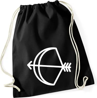 Produktbild von Huuraa Turnbeutel Schütze Sternzeichen Symbol 12 Liter Black Baumwolle Rucksack Geschenkidee