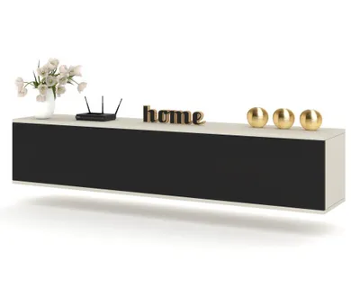 Produktbild von TV-Lowboard Fernsehschrank SIMPLY HÄNGEND Cashmere/Schwarz 100cm