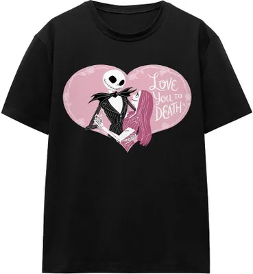 Immagine prodotto di The Nightmare Before Christmas - Maglietta "Love You To Death" per uomo/donna Unisex - San Valentino TV17064 (S) (Nero)